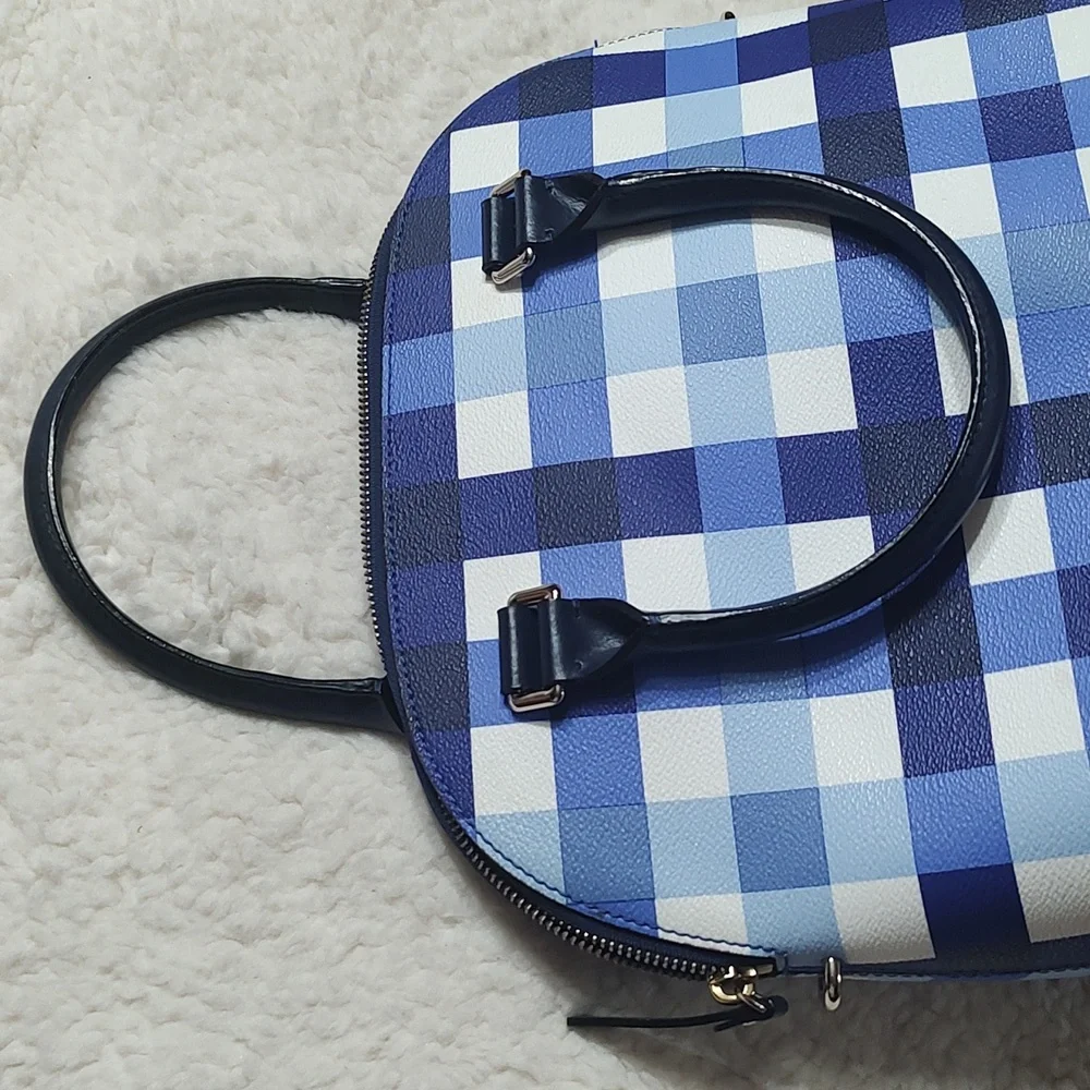 Super Rare Kate Spade Blue Plaid Bag - Picture 12 of 15